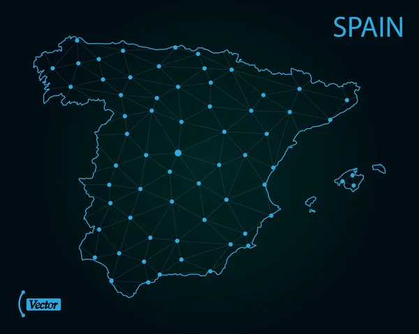 Χάρτης Της Ισπανίας Εικονογράφηση Διάνυσμα — Διανυσματικό Αρχείο