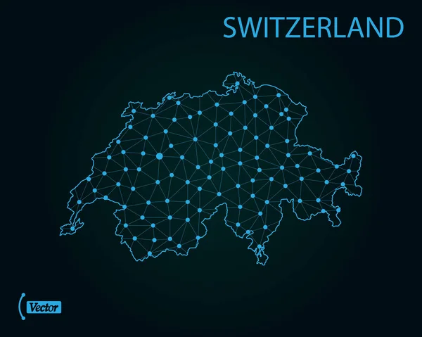 Karte Der Schweiz Vektorillustration — Stockvektor