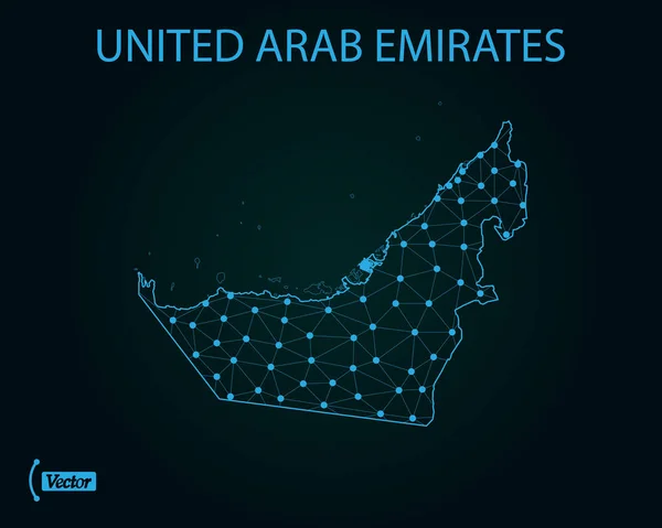 Karte Der Vereinigten Arabischen Emirate Vektorillustration — Stockvektor