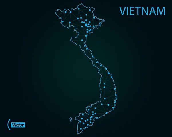 Kaart Van Vietnam Vectorillustratie — Stockvector