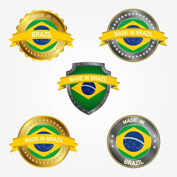Etiqueta Design Made Brasil — Vetor de Stock