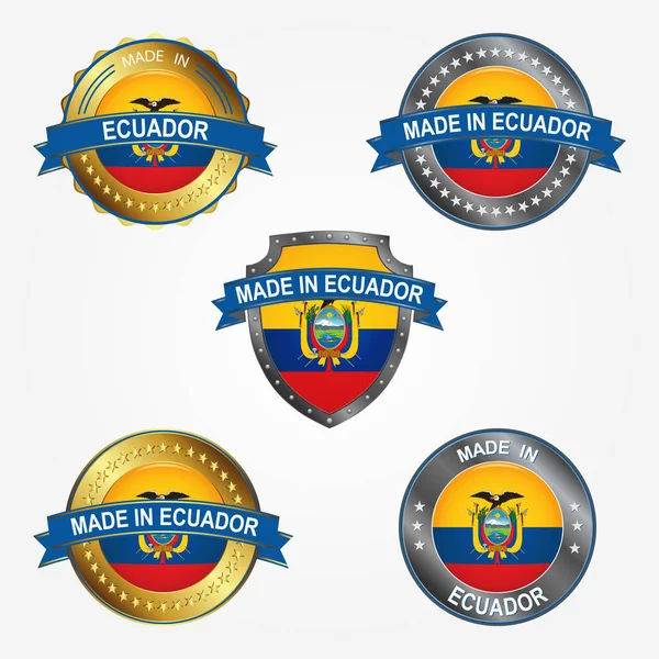 Design Label Made Ecuador — Stock Vector