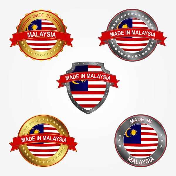 Designmärke Tillverkad Malaysia — Stock vektor
