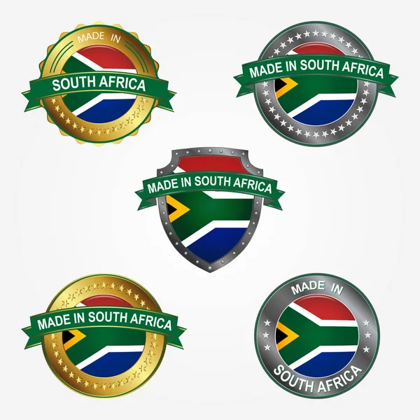 Label Design Fabriqué Afrique Sud — Image vectorielle