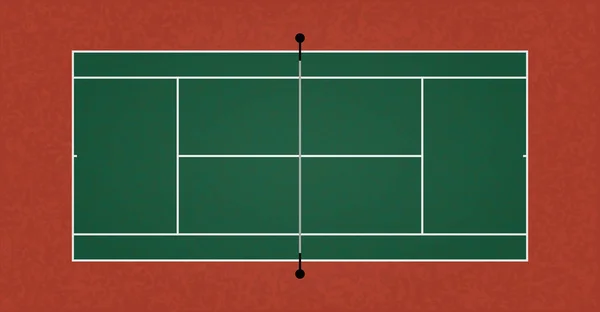 Dokulu gerçekçi Tenis Kortu illüstrasyon. Vektör Eps 10.