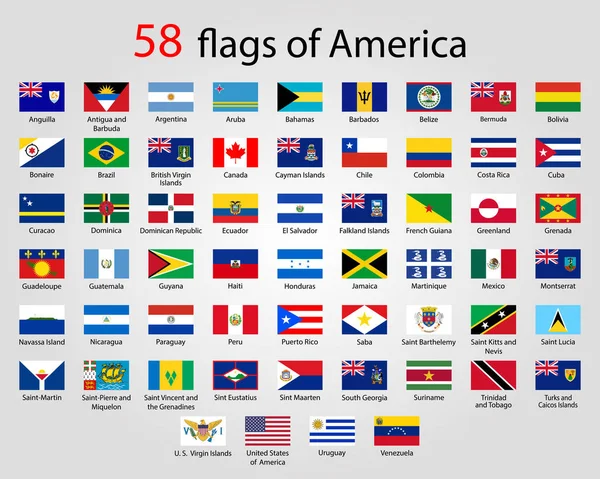 Flache runde Flaggen von Amerika - voller Vektor-Sammelvektor — Stockvektor