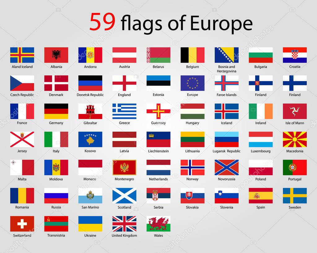 Flags of Europe - Full Vector Collection. World flags