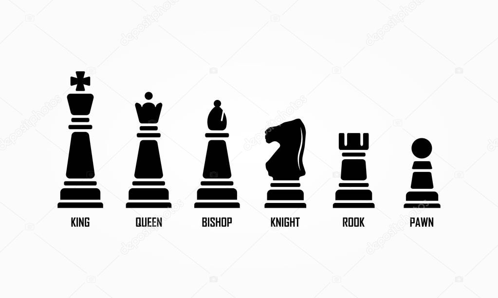 Named chess piece. Isolated vector sign symbol.