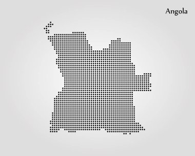 Angola Haritası. Vektör çizim. Dünya Haritası