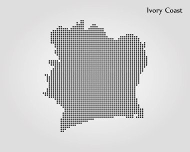 Fildişi Sahili Haritası. Vektör çizim. Dünya Haritası