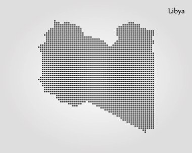 Libya Haritası. Vektör çizim. Dünya Haritası