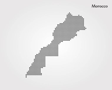 Fas Haritası. Vektör çizim. Dünya Haritası