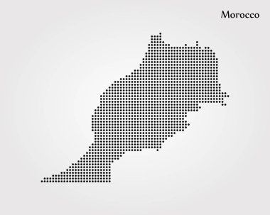 Fas Haritası. Vektör çizim. Dünya Haritası