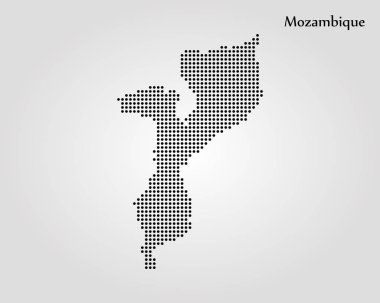 Mozambik Haritası. Vektör çizim. Dünya Haritası