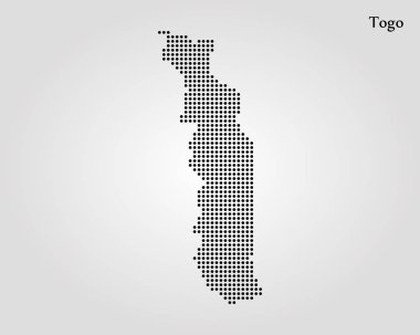 Togo Haritası. Vektör çizim. Dünya Haritası