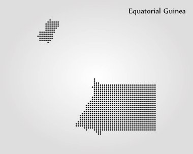 Ekvator Gine Haritası. Vektör çizim. Dünya Haritası
