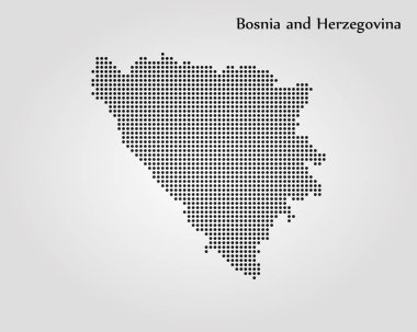 Bosna-Hersek Haritası. Vektör çizim. Dünya Haritası