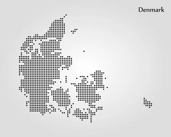 Danimarka Haritası. Vektör çizim. Dünya Haritası