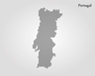 Portekiz Haritası. Vektör illüstrasyon. Dünya haritası