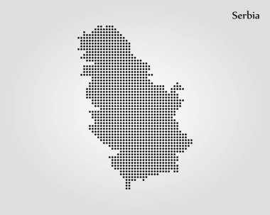 Harita Sırbistan. Vektör çizim. Dünya Haritası