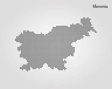 Slovenya Haritası. Vektör illüstrasyon. Dünya haritası