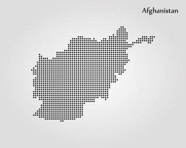 Afganistan Haritası. Vektör çizim. Dünya Haritası