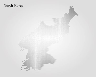 Kuzey Kore Haritası. Vektör çizim. Dünya Haritası