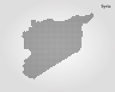 Suriye Haritası. Vektör çizim. Dünya Haritası