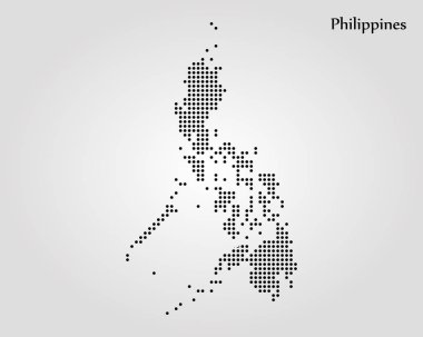 Filipinler Haritası. Vektör çizim. Dünya Haritası