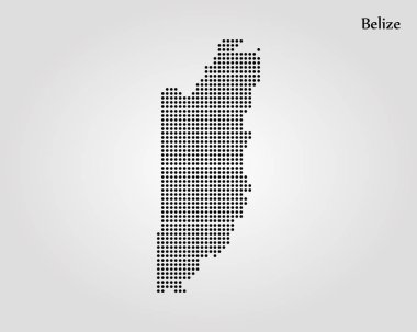 Belize Haritası. Vektör çizim. Dünya Haritası
