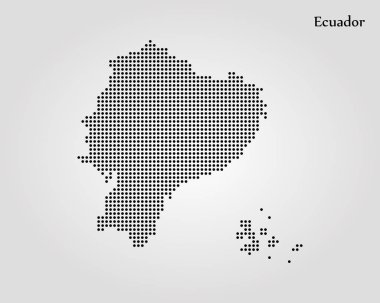 Ekvador Haritası. Vektör çizim. Dünya Haritası