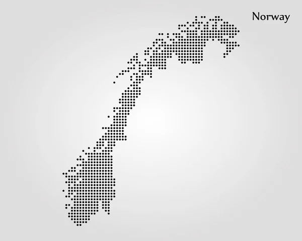Mapa Norwegii. Ilustracja wektorowa. Mapa świata — Wektor stockowy
