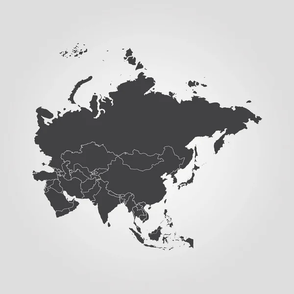 亚洲地图。矢量插图。世界地图 — 图库矢量图片