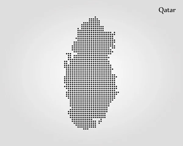 Katar Haritası. Vektör illüstrasyon. Dünya haritası