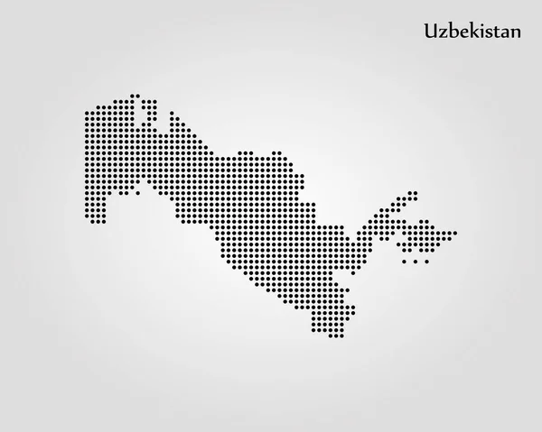 Mapa z Uzbekistanu. Ilustracja wektorowa. Mapa świata — Wektor stockowy