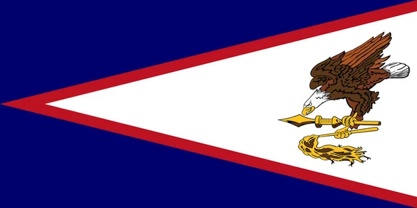 Bandiera delle Samoa Americane. Illustrazione vettoriale. Bandiera mondiale — Vettoriale Stock