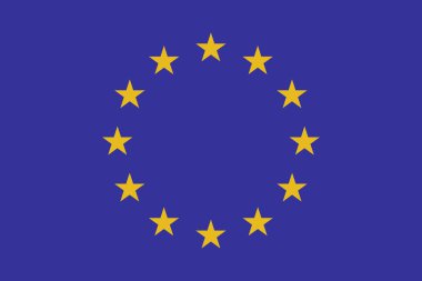 Avrupa bayrağı. Vektör Illustration. Dünya bayrağı