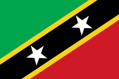 Saint Kitts ve Nevis bayrağı. Vektör Illustration. Dünya bayrağı