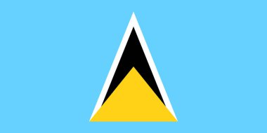 Saint Lucia bayrağı. Vektör Illustration. Dünya bayrağı