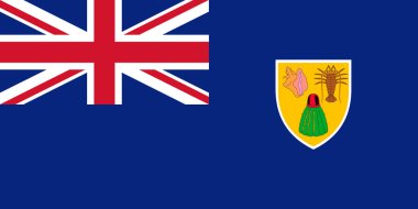 Turks ve Caicos Adaları 'nın bayrağı. Vektör Illustration. Dünya bayrağı