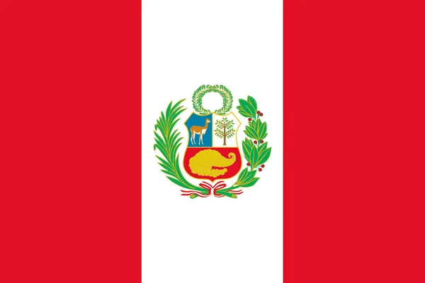 Σημαία του Περού. Απεικόνιση διανύσματος. Παγκόσμια σημαία — Διανυσματικό Αρχείο
