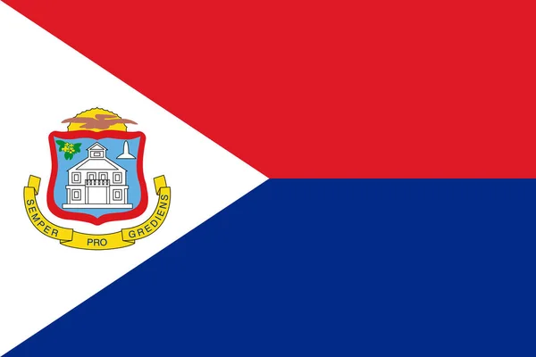 Bandiera di Sint Maarten. Illustrazione vettoriale. Bandiera mondiale — Vettoriale Stock