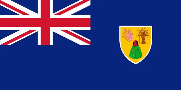 Σημαία των Τούρκων και των Νήσων Κάικος. Απεικόνιση διανύσματος. Παγκόσμια σημαία — Διανυσματικό Αρχείο