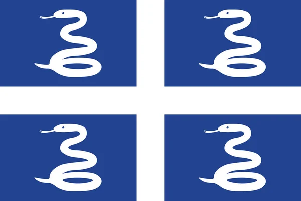 マルティニークのヘビの旗。ベクトルイラスト。世界の旗 — ストックベクタ