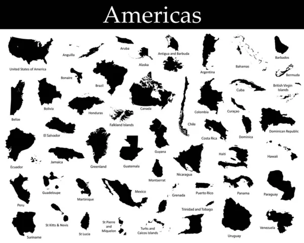 Карта Стран Америки — стоковый вектор
