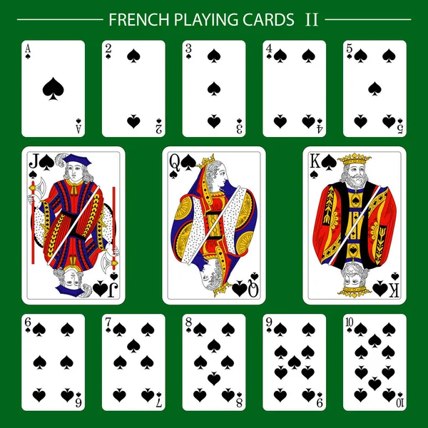 Français Cartes Jouer Costume Pique — Image vectorielle