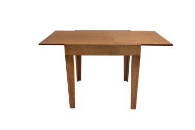 Güzel masa ahşap beyaz arka plan üzerine.