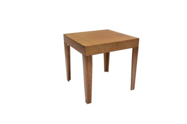 Güzel masa ahşap beyaz arka plan üzerine.