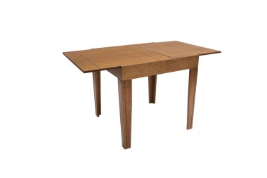 Güzel masa ahşap beyaz arka plan üzerine.