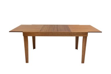 Güzel masa ahşap beyaz arka plan üzerine.